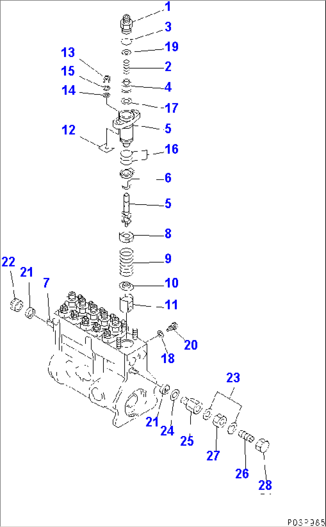 FUEL INJECTION PUMP (PUMP) (2/2) (MECHANICAL GOVERNOR TYPE) (INNER PARTS)(#21562-)