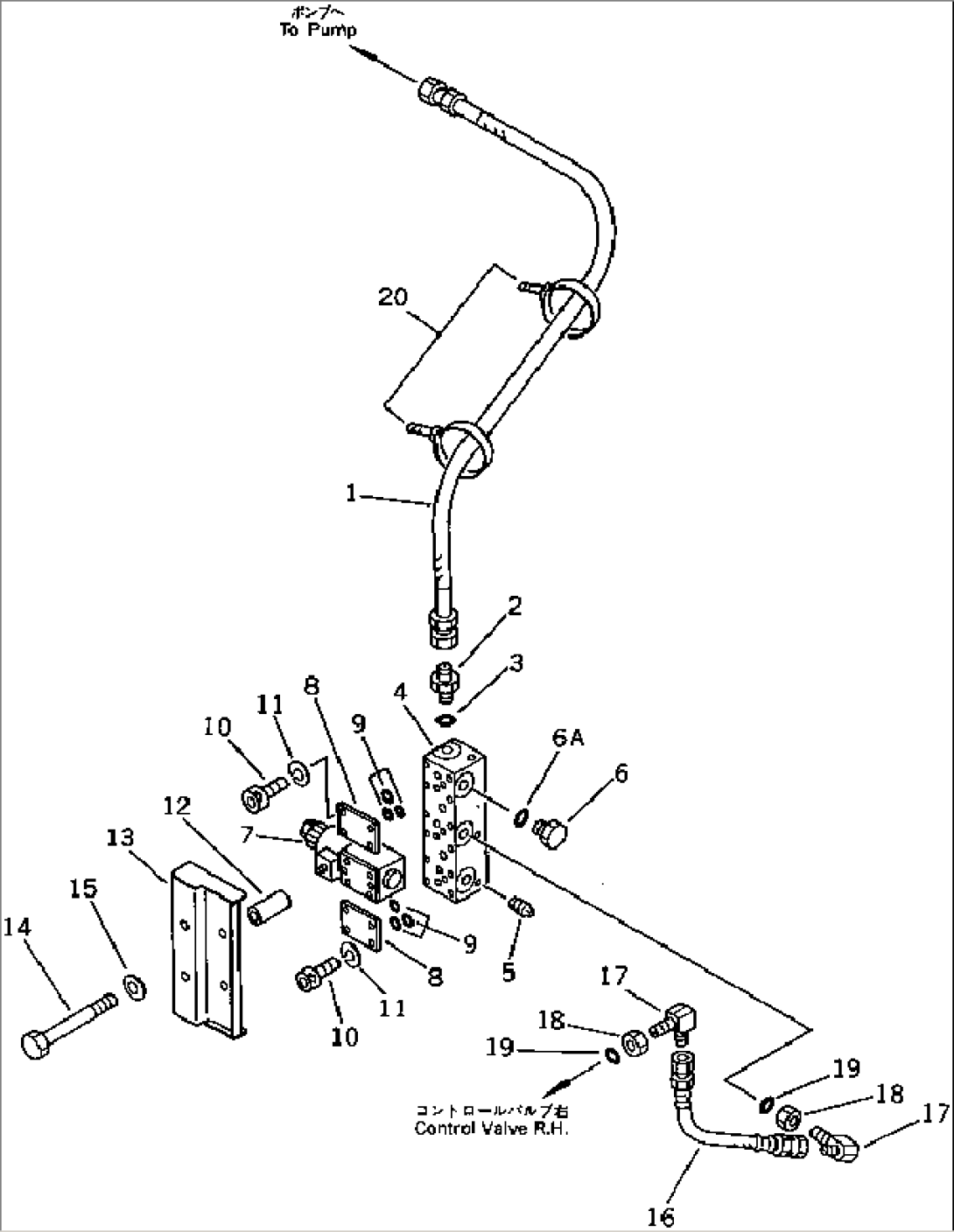 HYDRAULIC PIPING (PILOT CIRCUIT) (1/2)(WITHOUT AUTO DECELERATION)(#12001-12199)