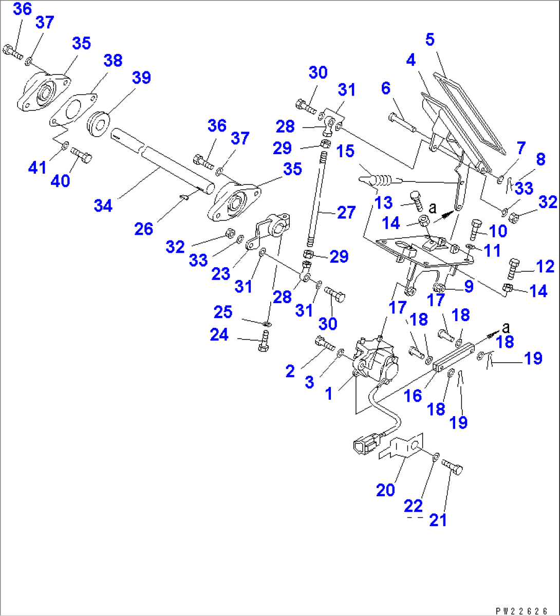 ACCELERATOR PEDAL AND LINKAGE (1/3) (FOR HIGH ALTITUDE SPEC¤ ALL SPEED GOVERNOR)(#4001-4406)