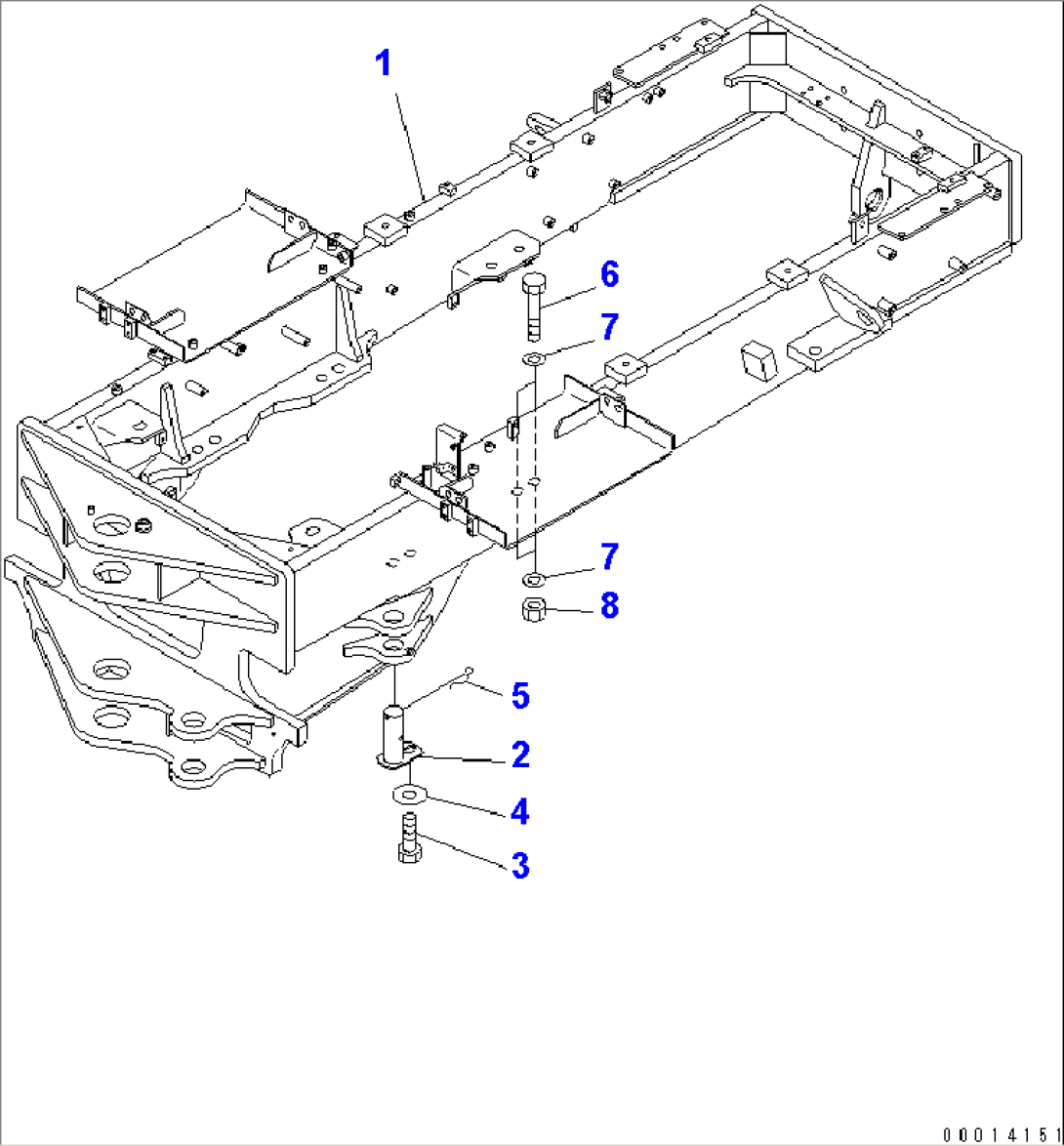 REAR FRAME AND MOUNTING PIN(#51001-)
