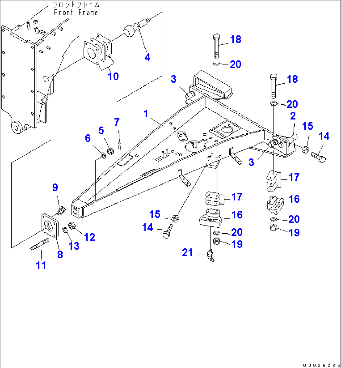 DRAWBAR (WITH CLUTCH TYPE CIRCLE REVERSE GEAR)(#6001-)