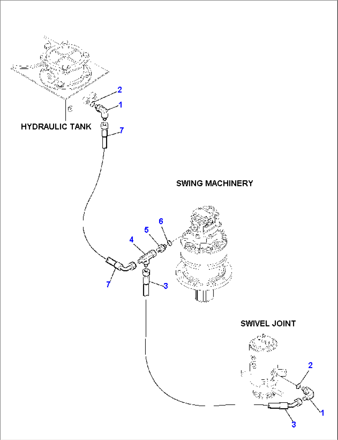 HYDRAULIC PIPING (DRAIN LINE) (1/2)