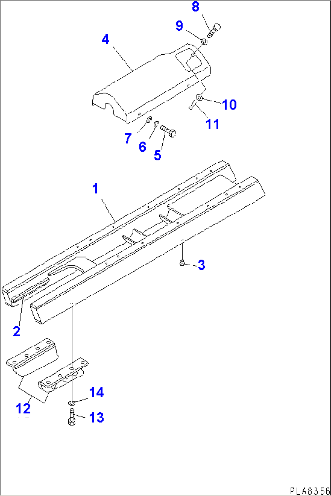 TRACK FRAME (RUBBER SHOE SPEC.)(#61076-61131)