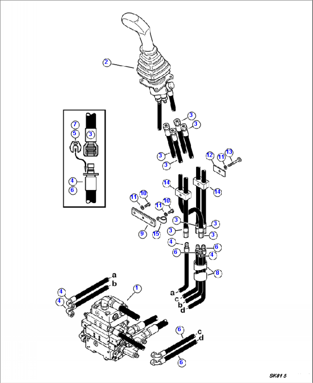 H3010-1A17 HYDRAULIC PIPING - SUPER FLOW RIGHT LEVER LINES