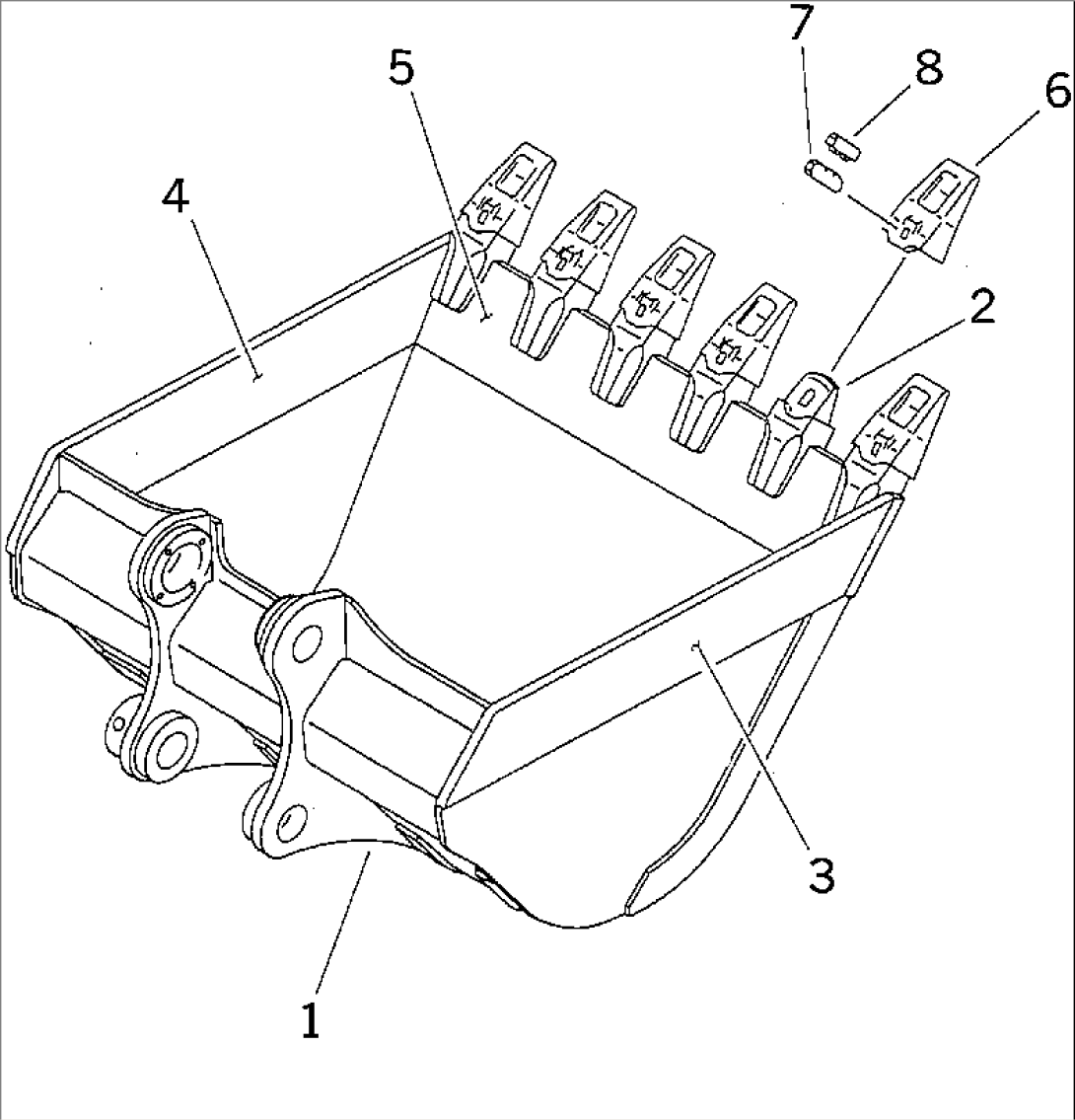 BUCKET¤ 1.6M3¤ 1700MM (VERTICAL PIN TYPE)