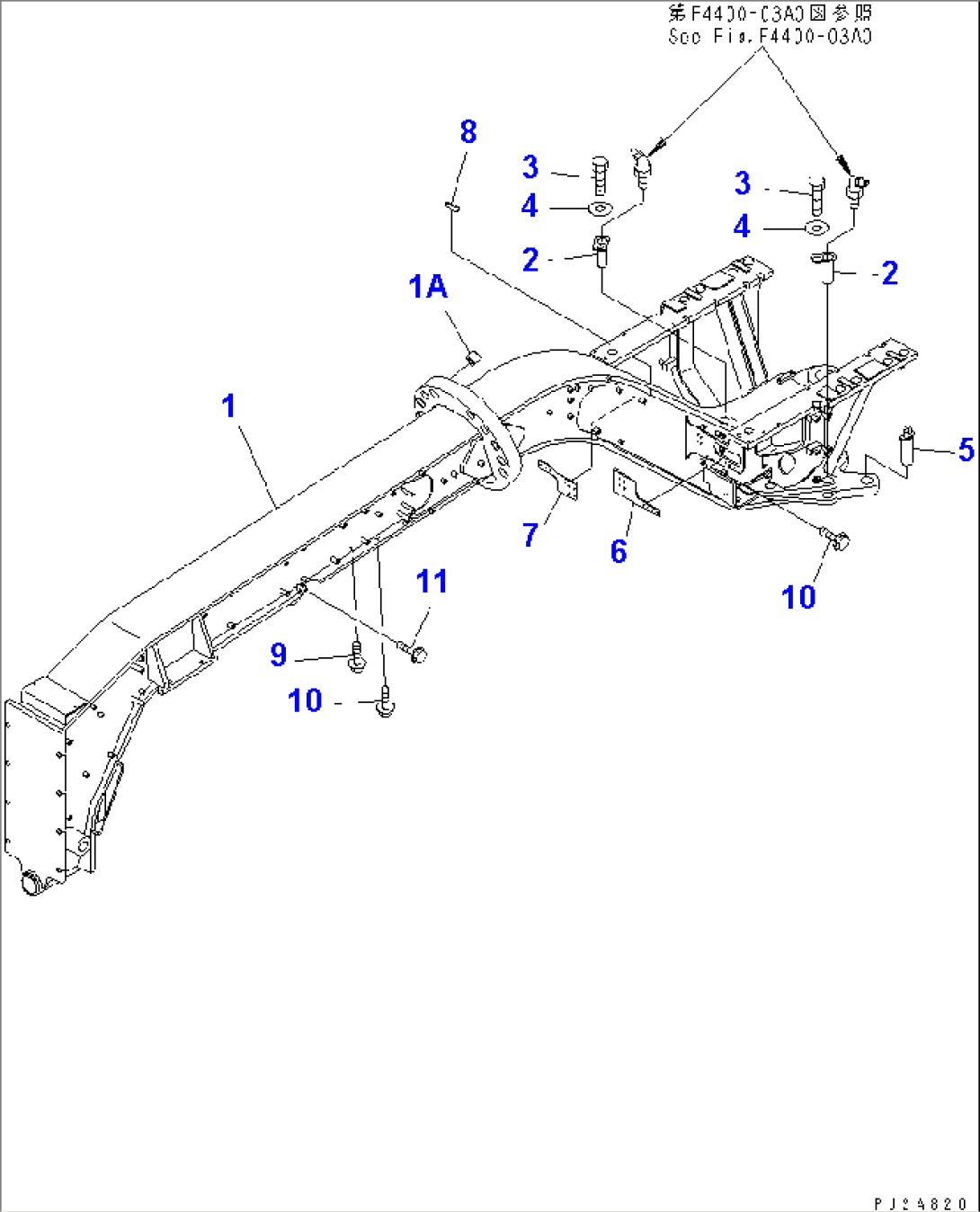 FRONT FRAME AND MOUNTING PIN (WITH SCARIFIER)