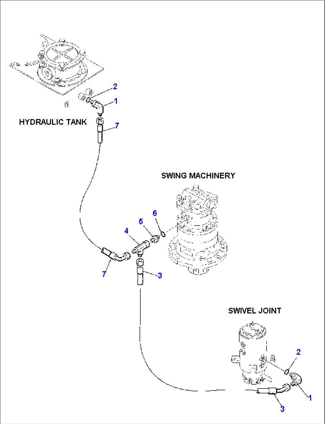 HYDRAULIC PIPING (DRAIN LINE) (1/2)