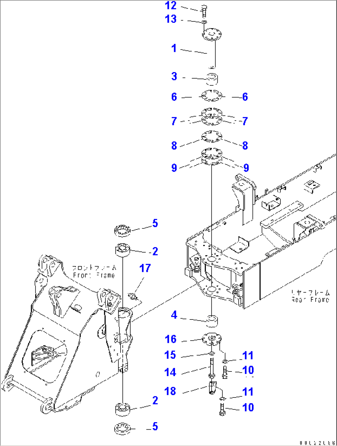 HINGE PIN (FOR FRONT AND REAR FRAME CONNECTING)(#11196-)