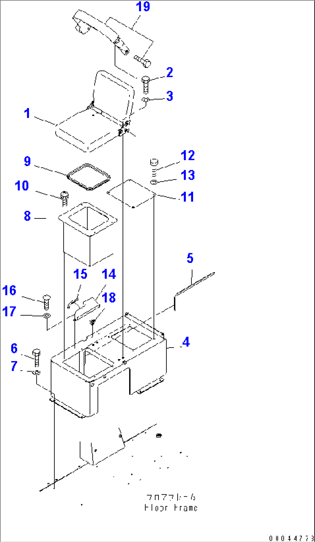 FLOOR (AUXILIARY SEAT) (SEAT BELT 75MM)(#11001-)