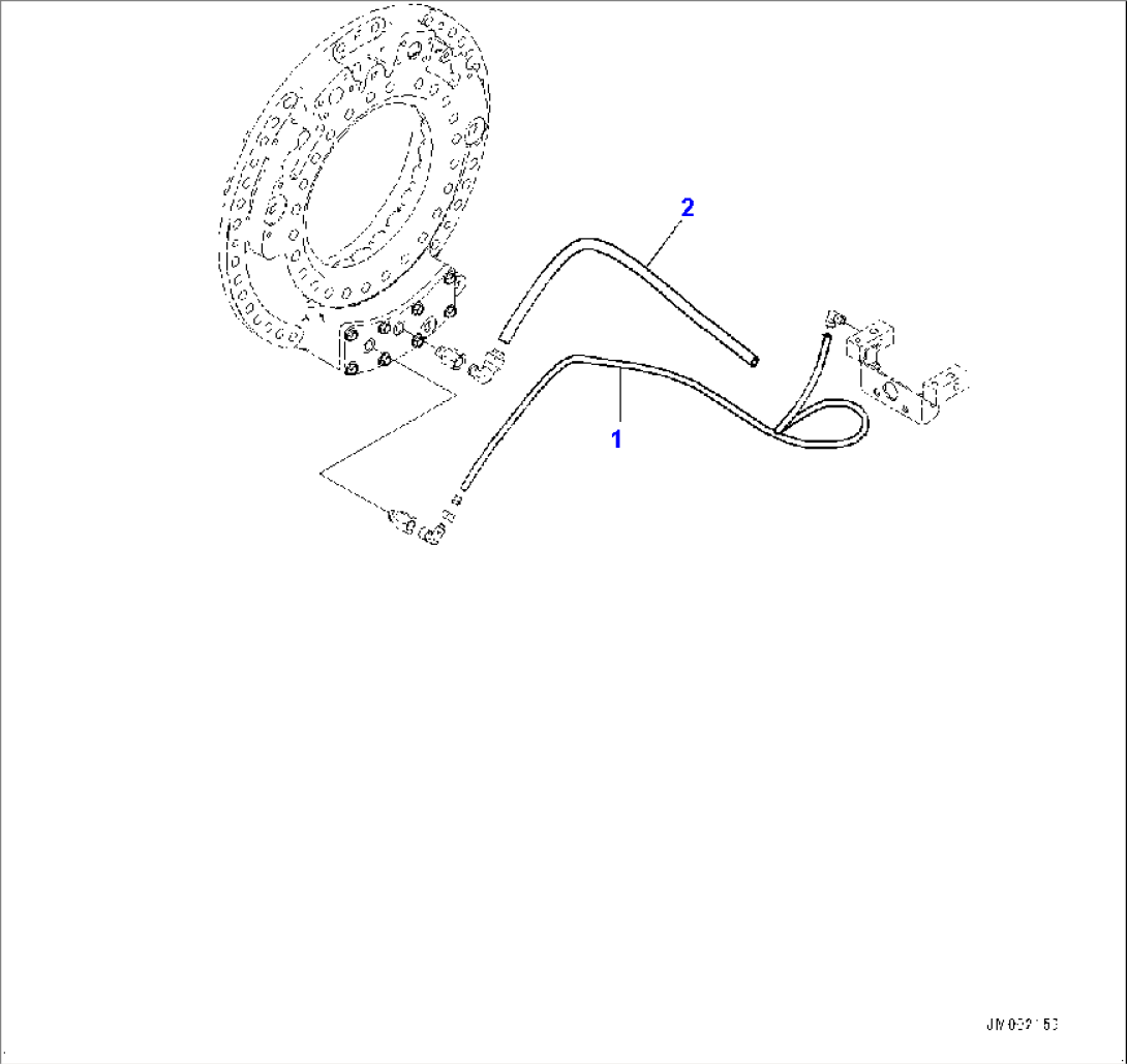 Center Axle, Piping, R.H. (#10001-)