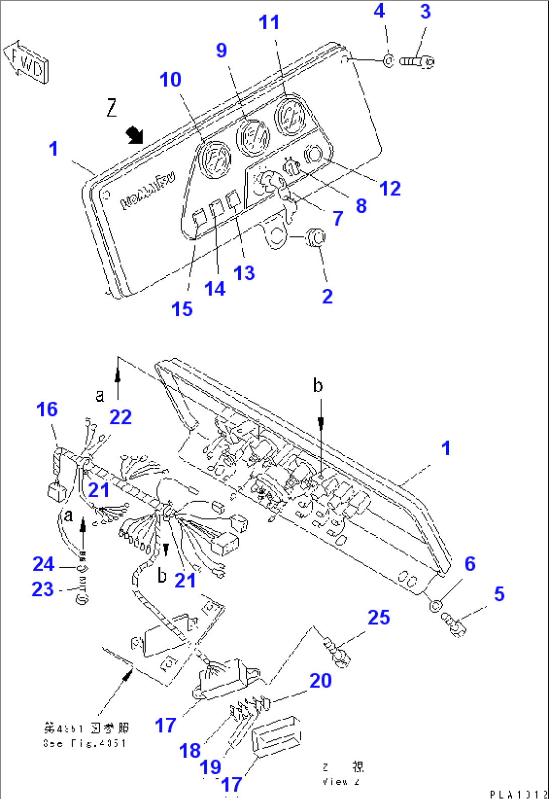 INSTRUMENT PANEL (FOR MONO LEVER STEERING)