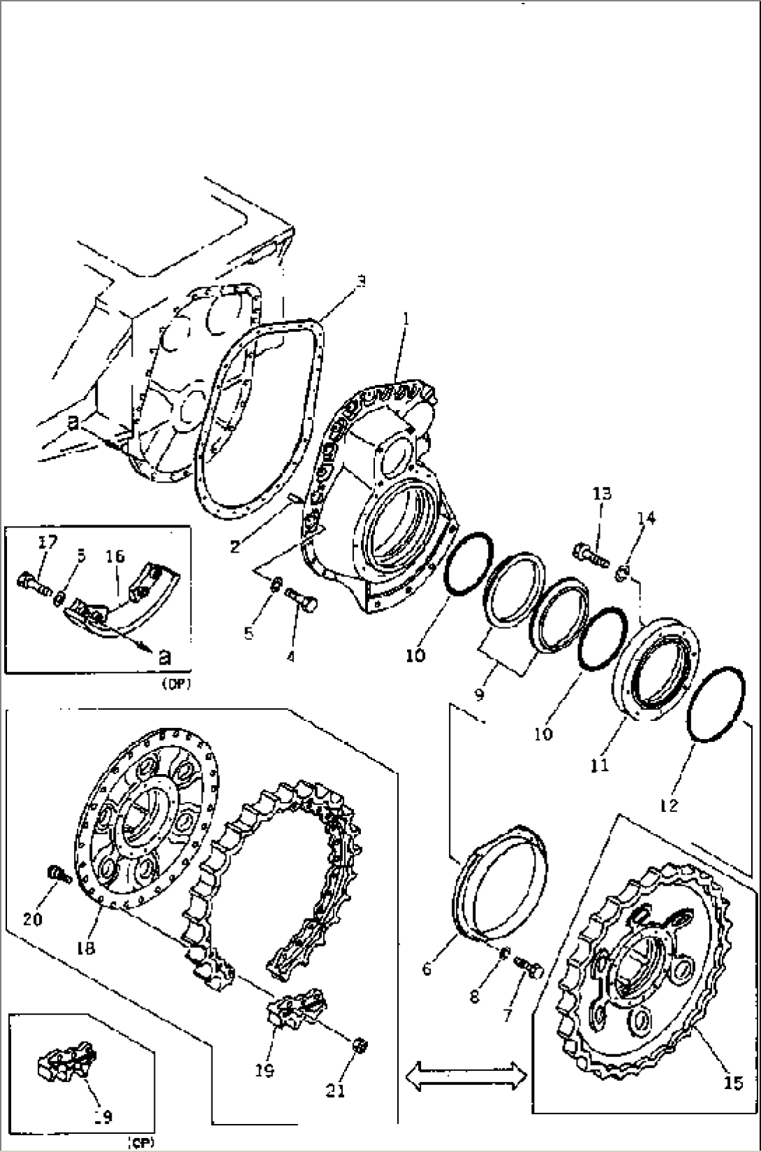 FINAL DRIVE HOUSING AND SPROCKET