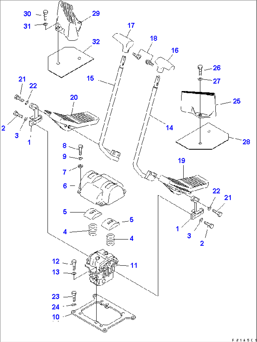 FLOOR FRAME (TRAVEL LEVER)(#11001-)