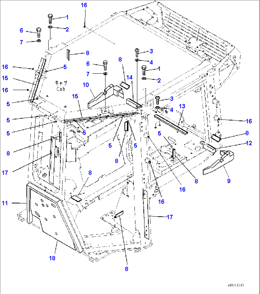 Cab, Plug and Outside Seal (#80179-)