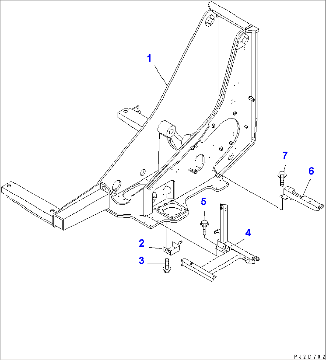 REVOLVING FRAME (UPPER GUARD AND GREASE LINE) (WITH 3RD WINCH)(#10301-)