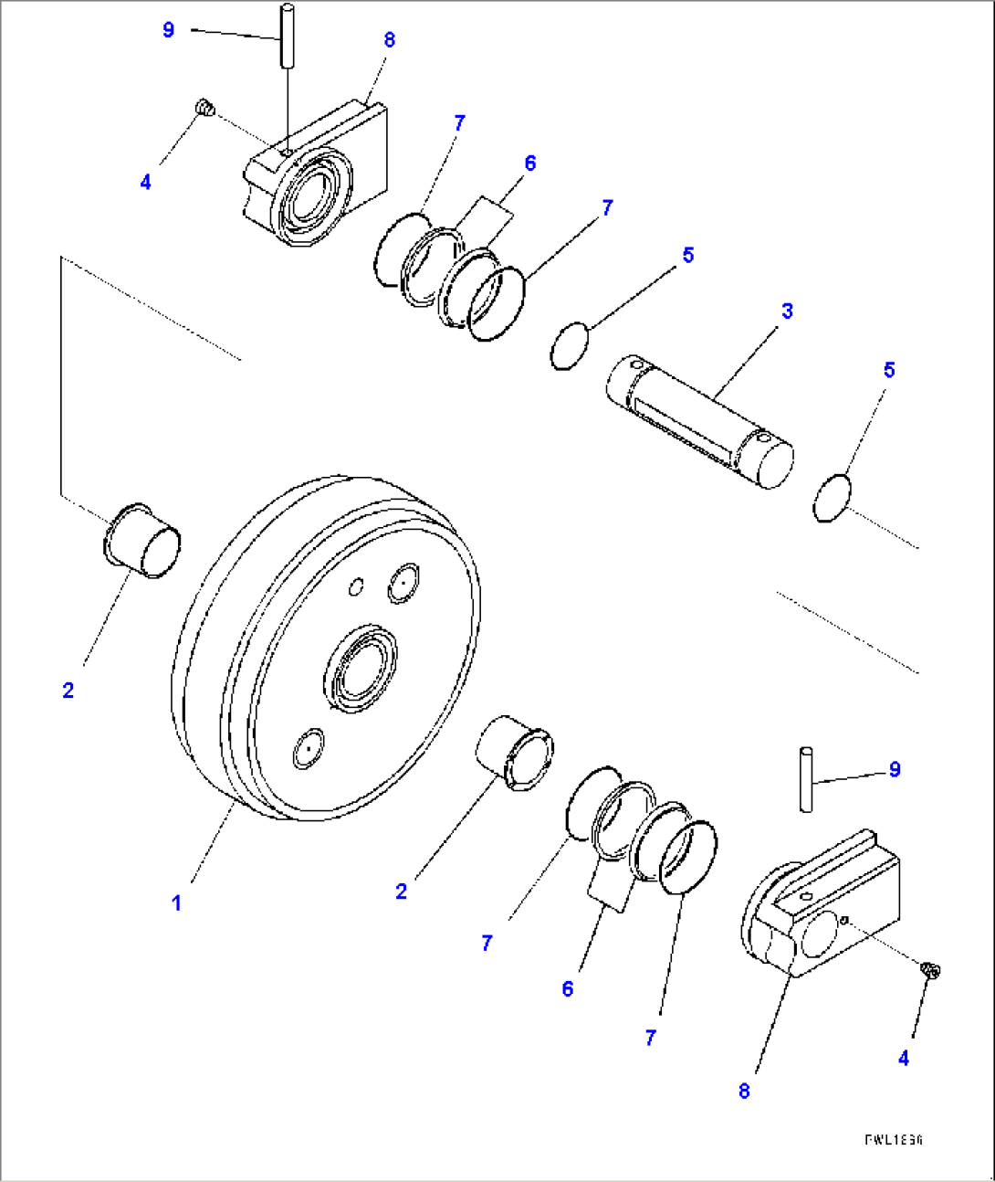 Track Frame, For Full Length Track Roller Guard, Long Track Frame, Wear Guard For Crawler Frame, Front Idler, LHS (#65001-)