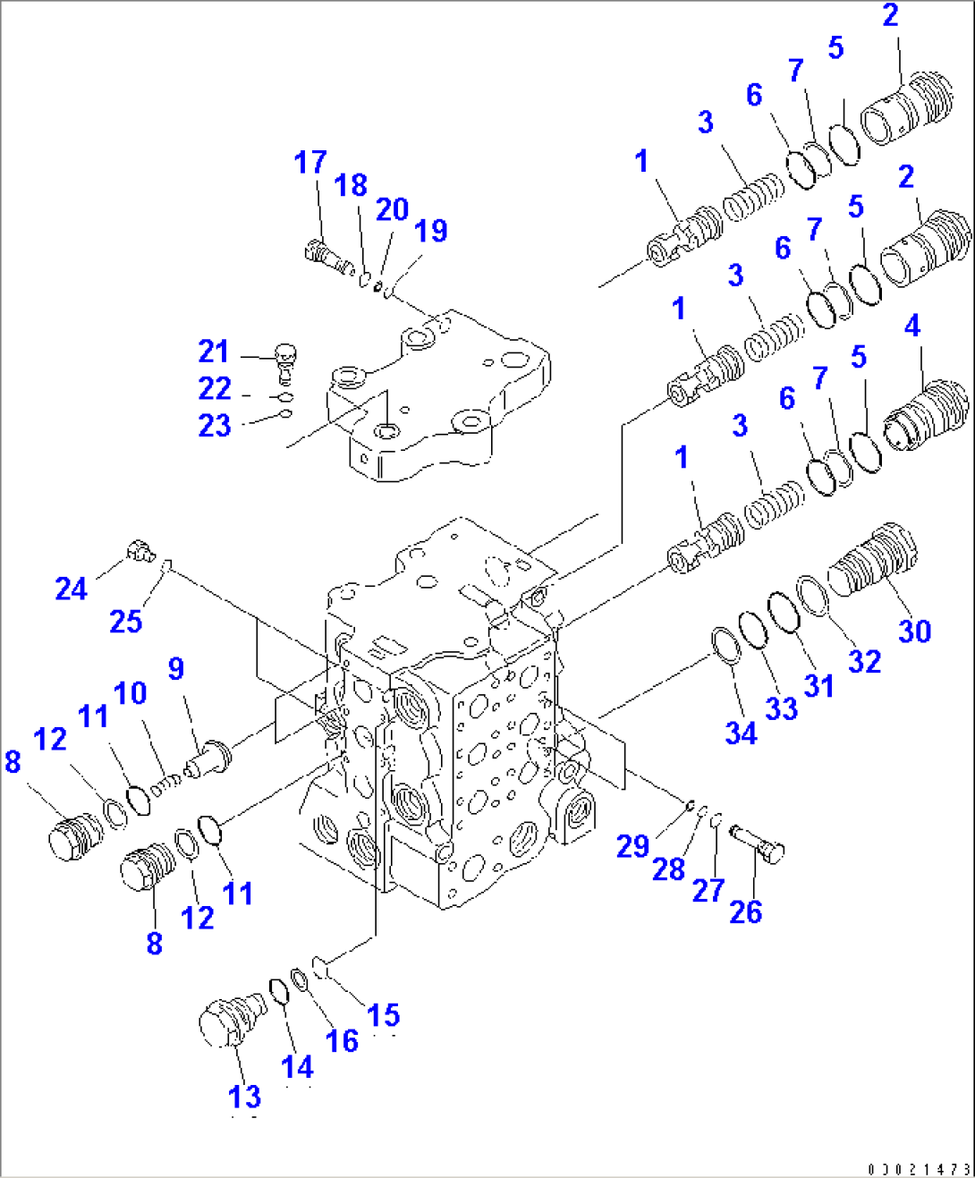 CONTROL VALVE (3-SPOOL) (3/5) (STD)