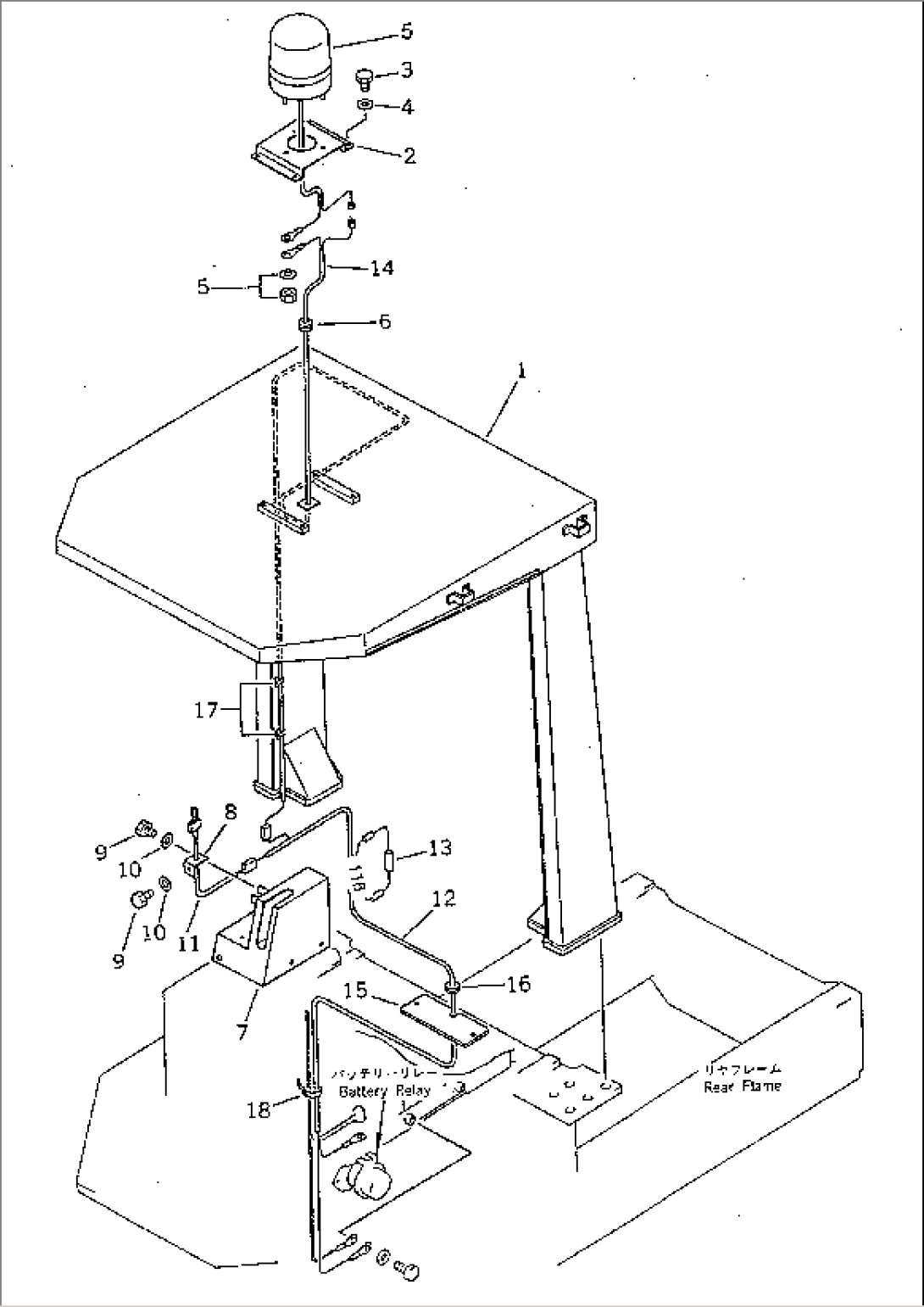 BEACON LAMP (FOR ROPS CANOPY)(#10001-19999)