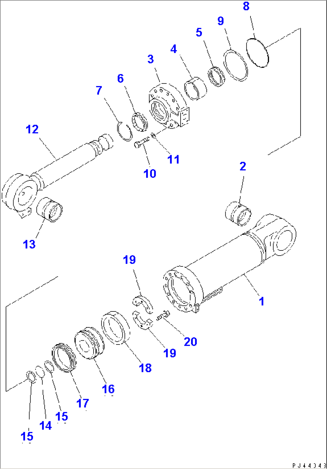 DUMP CYLINDER (FOR LARGE FORK)(#50001-)