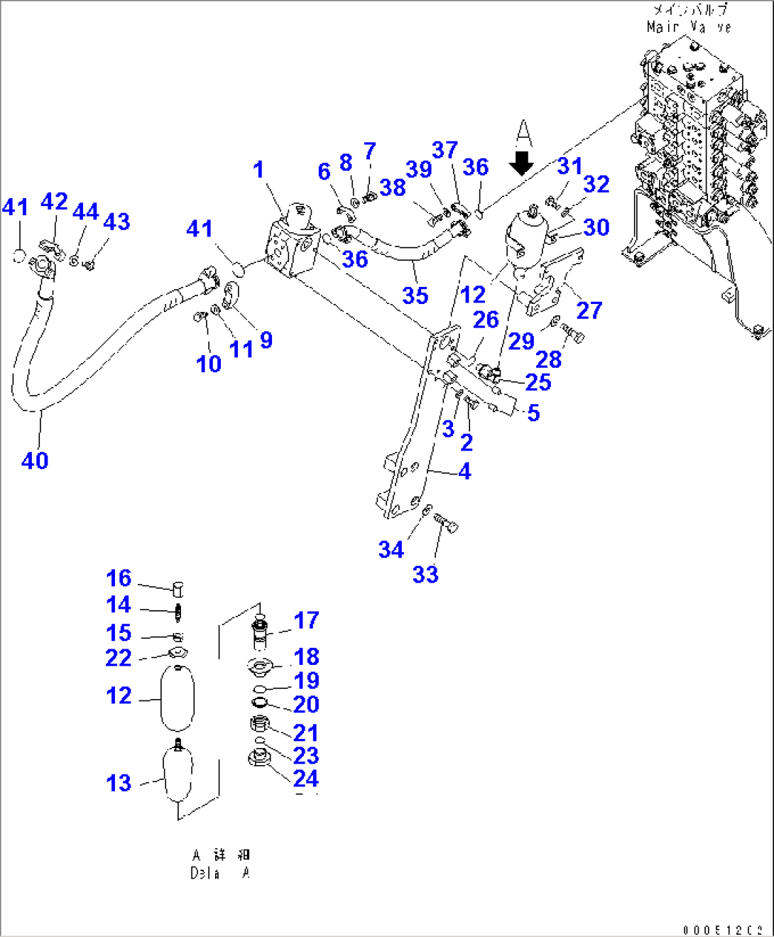ATTACHMENT LINE (MAIN LINE¤ R.H.) (FOR 1-ACTUATOR) (FOR NIPPON PNEUMATIC)