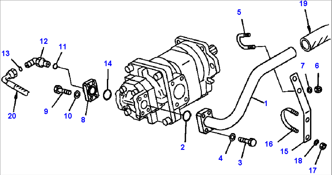 FIG. H0210-06A0 HYDRAULIC PUMP - BRAKE LINE