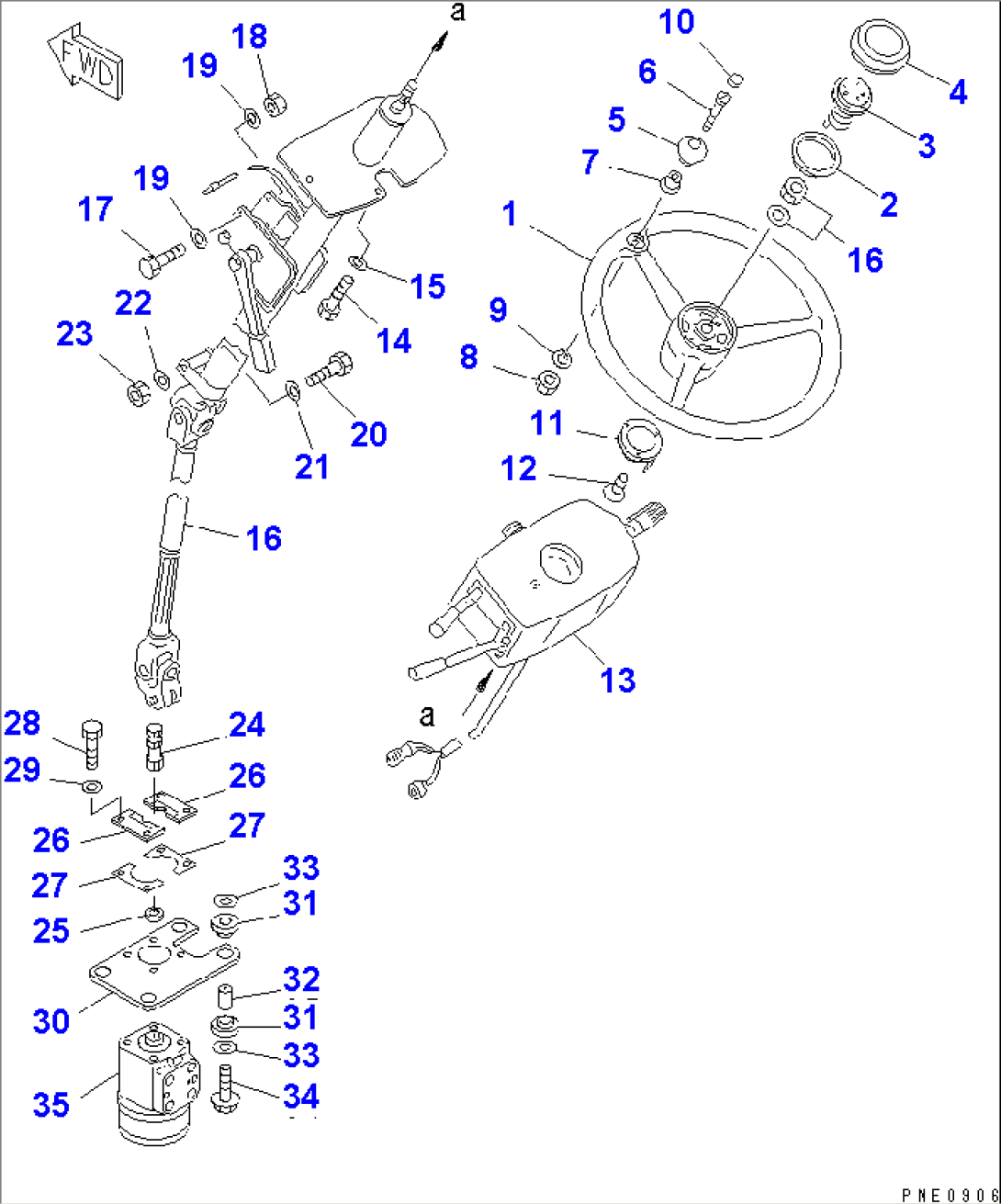 STEERING WHEEL AND TRANSMISSION CONTROL (FOR JOY STICK STEERING)