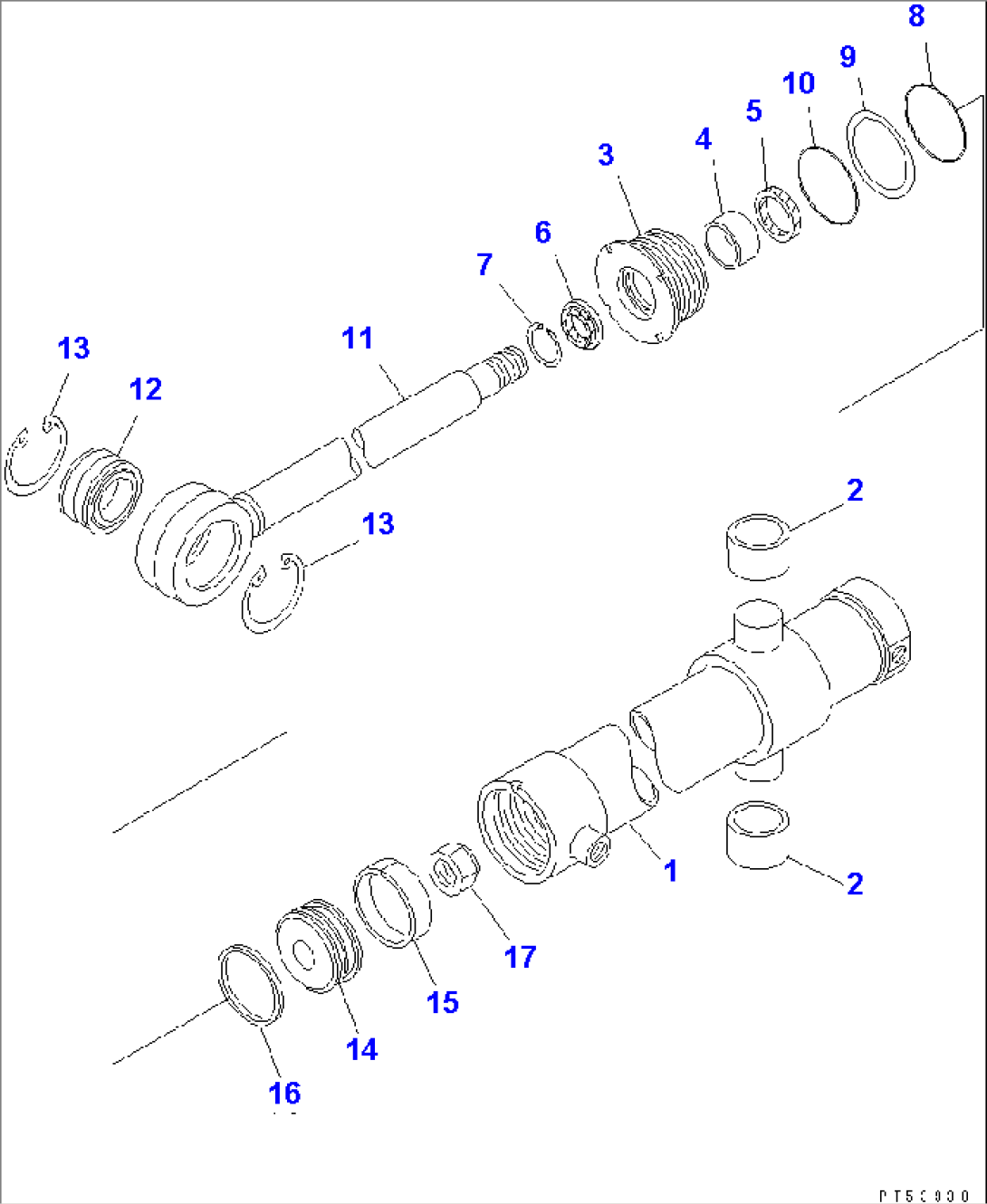 2ND BALDE TILT CYLINDER (DOUBLE BLADE SPEC.)(#12001-.)
