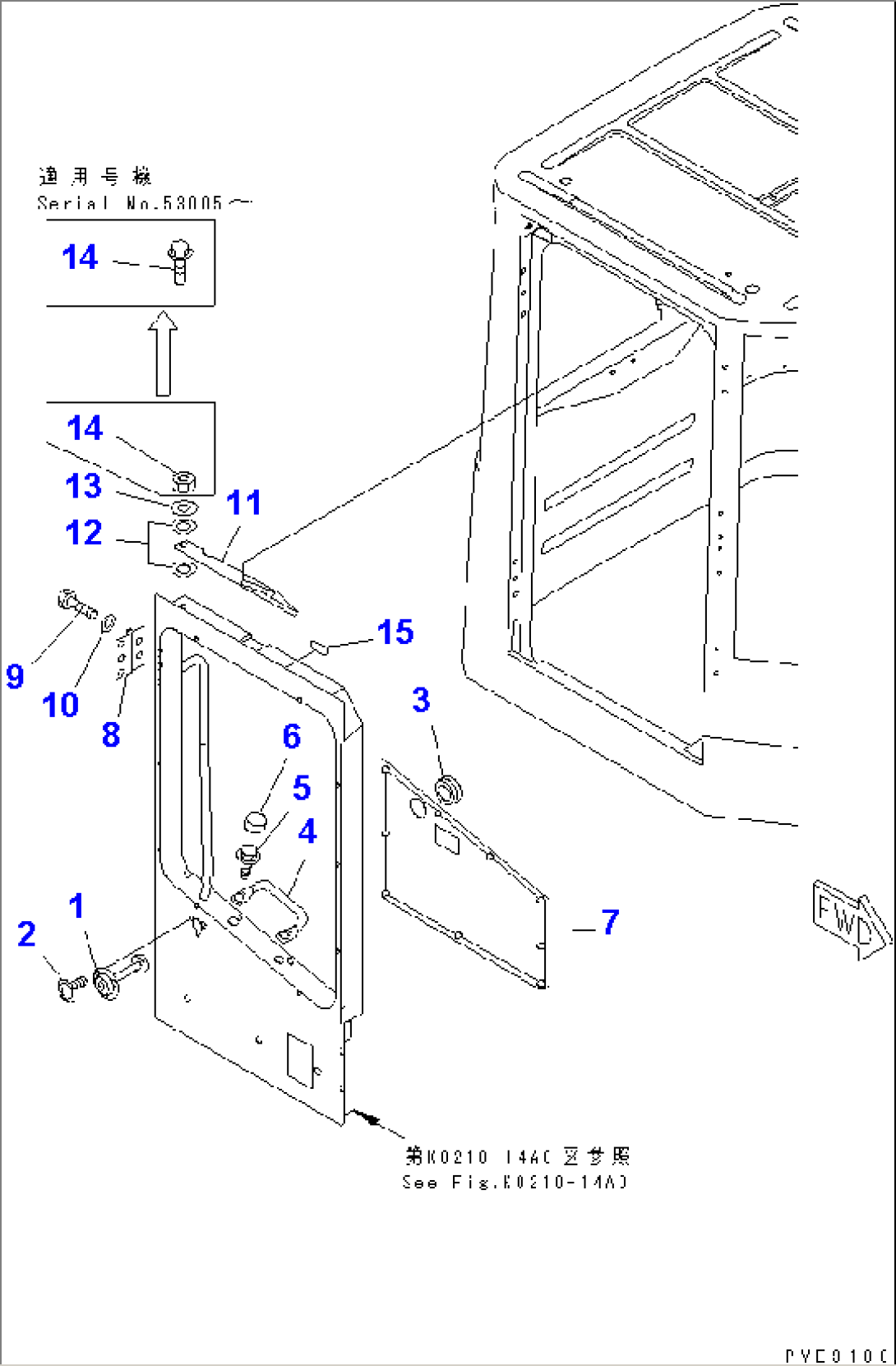 ROPS CAB (DOOR MOUNTING PARTS R.H.)