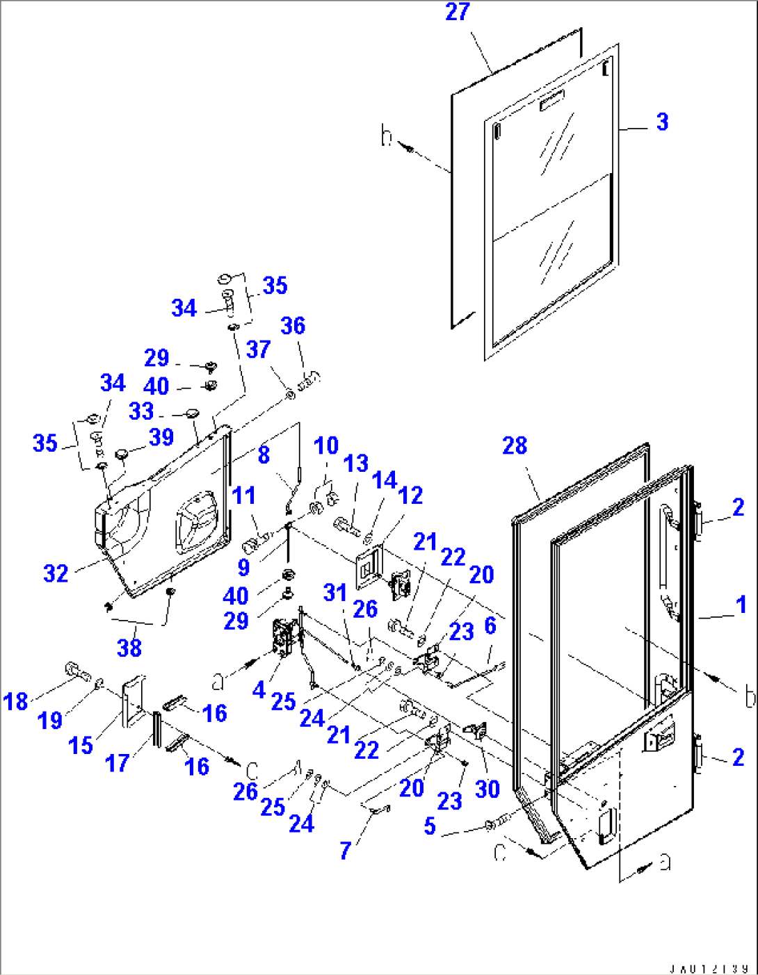 ROPS CAB (DOOR L.H.) (1/2) (MONOCOQUE TYPE)(#65001-)