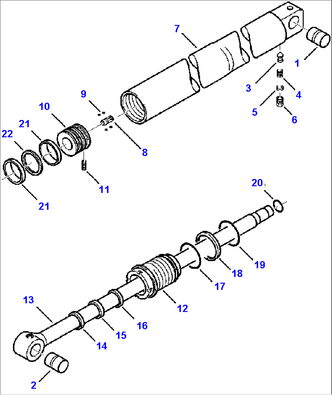 FIG. H7005-01A0 BACKHOE CYLINDER - BOOM WITH STANDARD ARM
