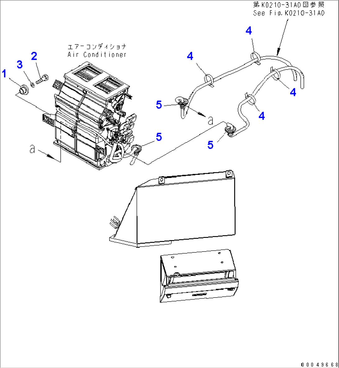 ROPS CAB (AIR CONDITIONER UNIT OR AUTO AIR CONDITIONER UNIT) (MONOCOQUE TYPE)(#85001-)