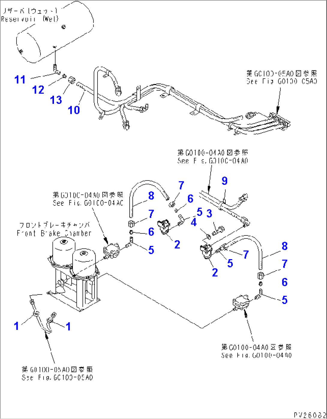 AIR TANK AND EQUIPMENT (FRONT BRAKE CHAMBER) (3/3)