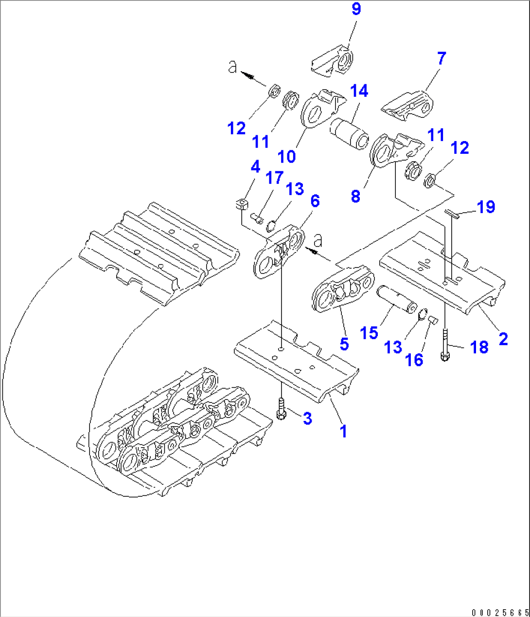 TRACK SHOE (LUBRICATE TYPE) (WITH RING) (MASTER LINK 4 PLACE TYPE)(#10601-10684)