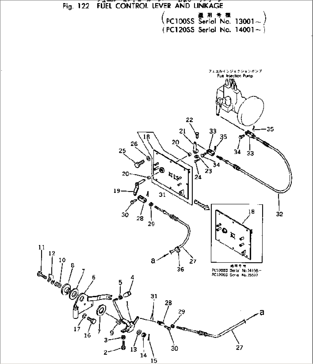 FUEL CONTROL LEVER AND LINKAGE (PC100SS)