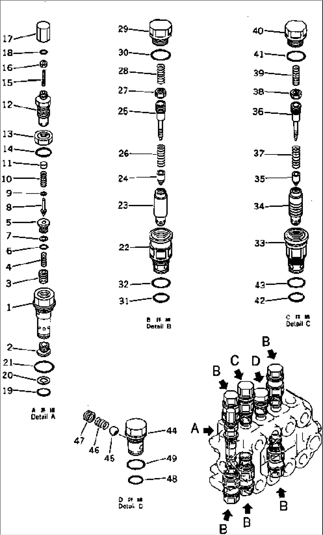 HYDRAULIC CONTROL VALVE (3/3) (FOR RIPPER WITH FRONT ATTACHMENT)