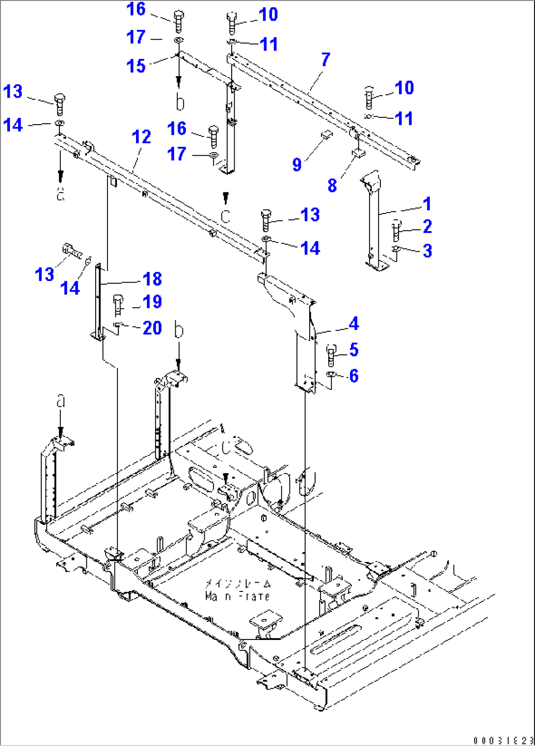 FRAME (MACHINE CAB)(#1001-)