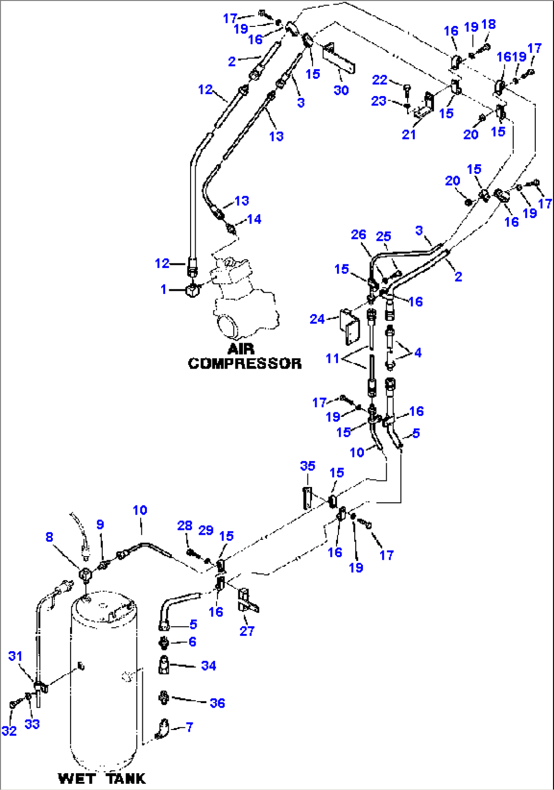 AIR PIPING COMPRESSOR TO WET TANK