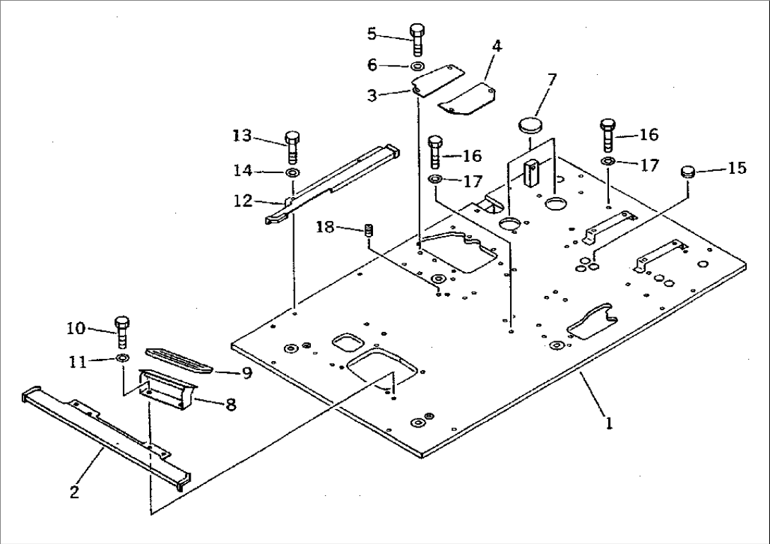 FLOOR FRAME (FOR WRIST CONTROL) (FOR ADDITIONAL PIPING)(#10001-10648)