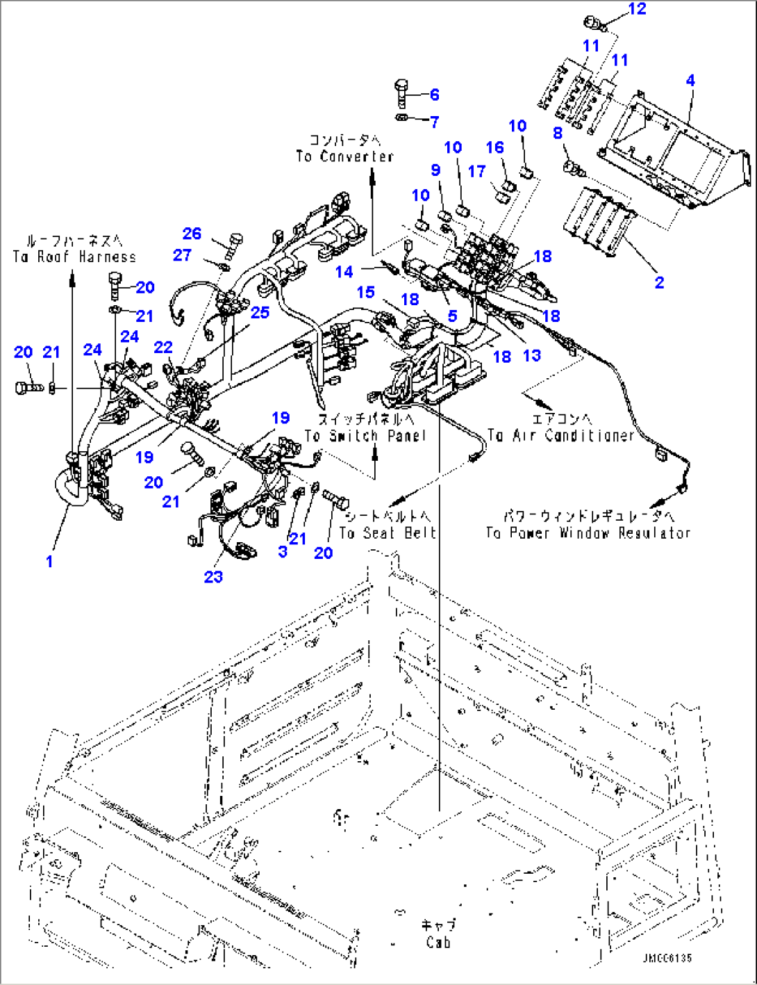 Cab, Floor Wiring Harness (#10001-)