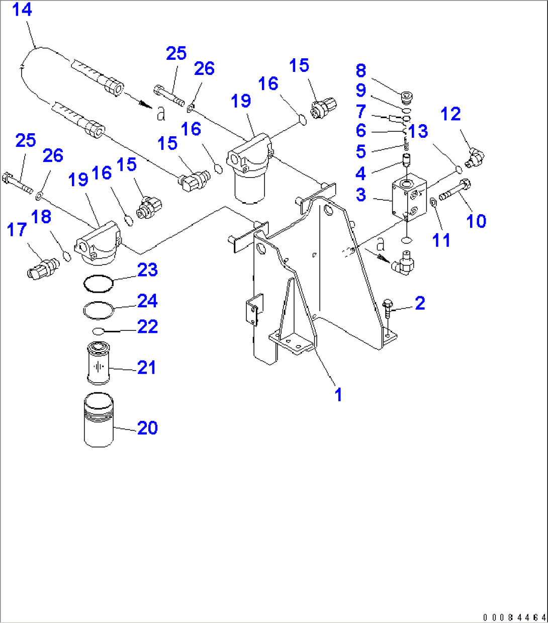 HYDRAULIC LINE (P.P.C. FILTER TO ACCUMULATOR 1/2) (ADDITIONAL COOLER)(#50085-)