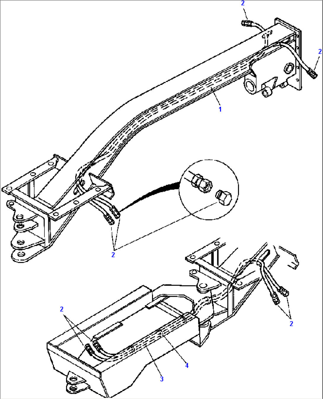 FIG. H5110-01A18A AUXILIARY FRONT AND REAR ACTUATOR LINES - WITHOUT CHECK VALVE