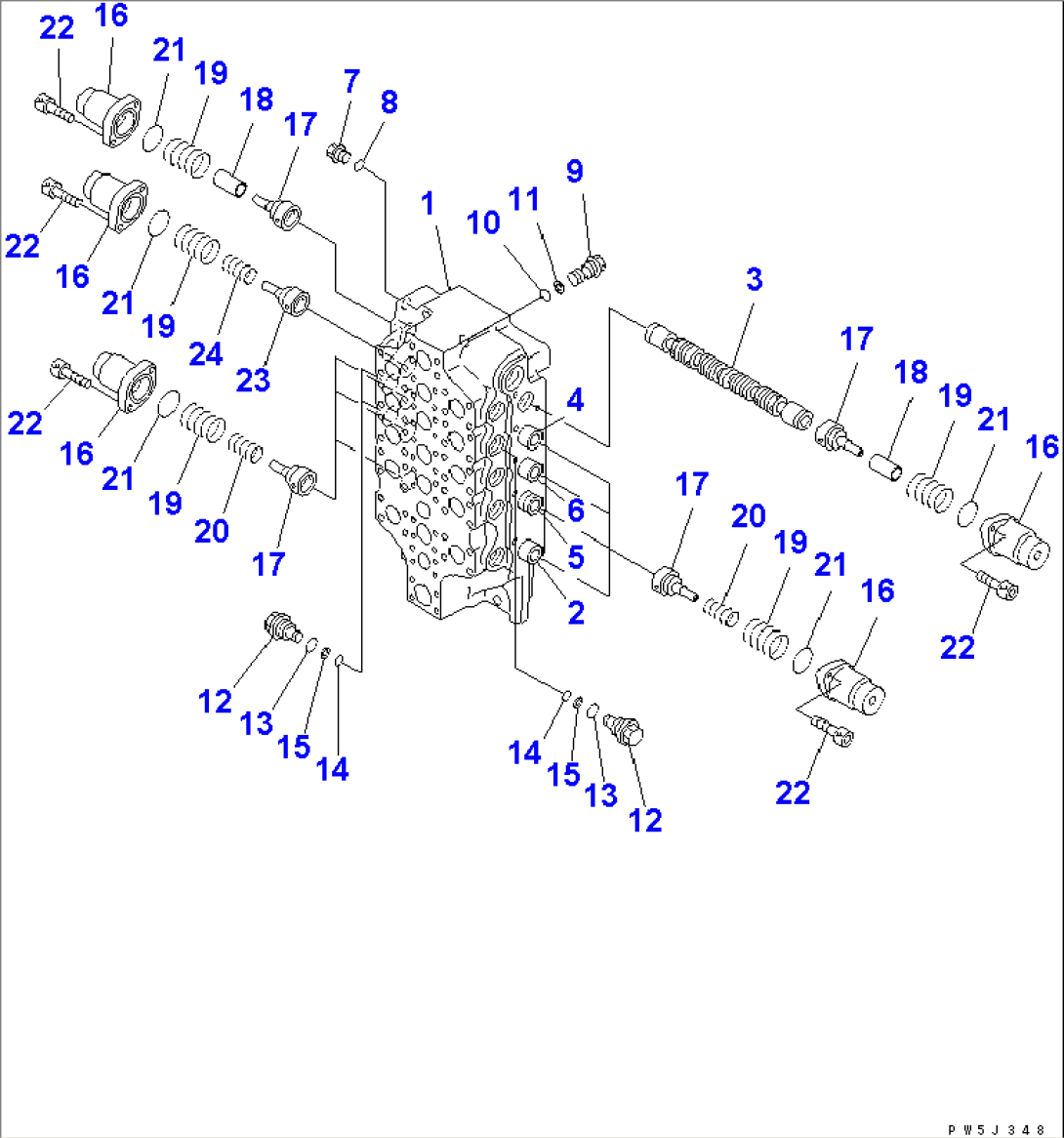MAIN VALVE (1/5) (5-SPOOL) (NO.1)