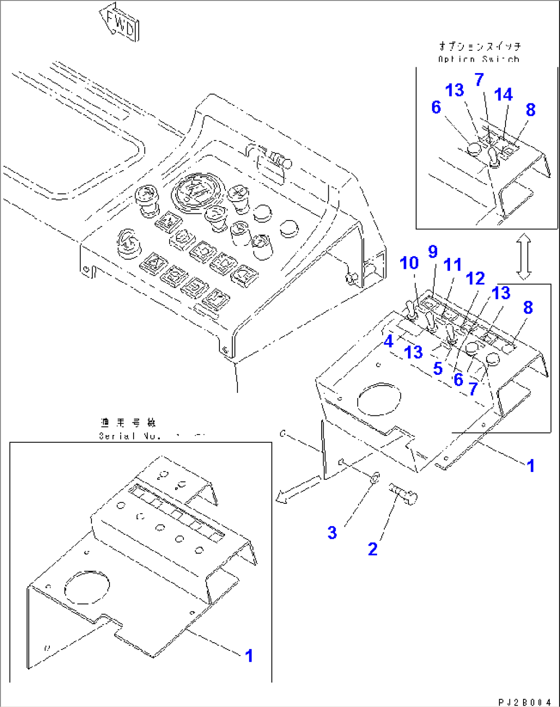 INSTRUMENT SUB PANEL (WITH BLADE ACCUMULATOR) (DOUBLE BLADE SPEC.)(#12001-)