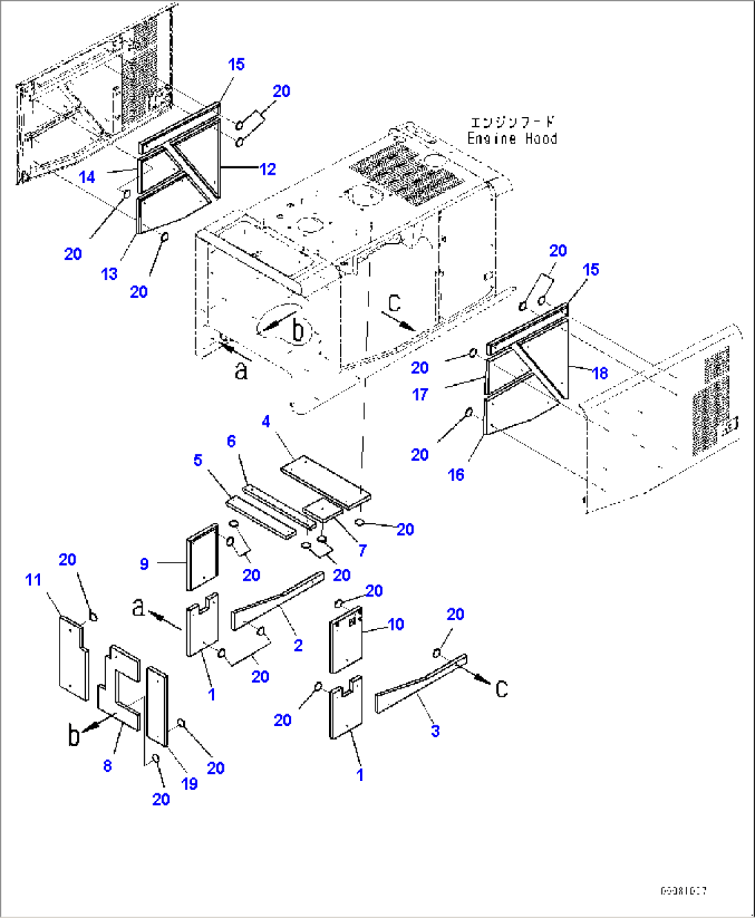 Engine Hood, Sheet (#70452-)
