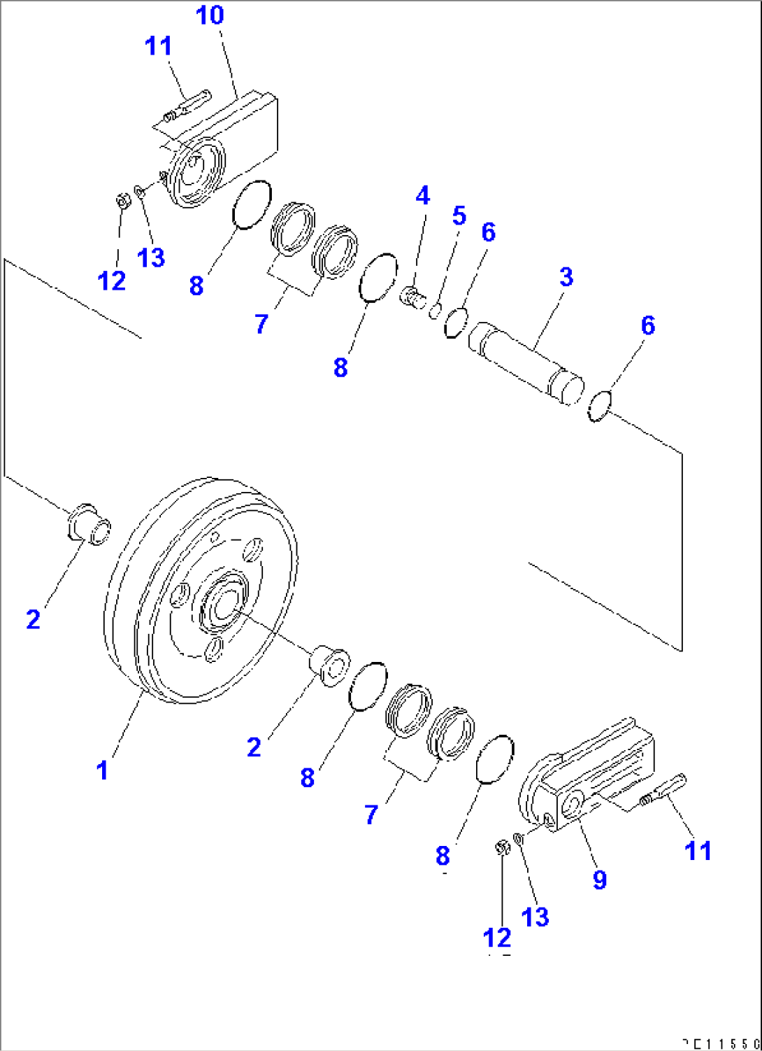 TRACK FRAME (FRONT IDLER) (L.H.)(#31001-)