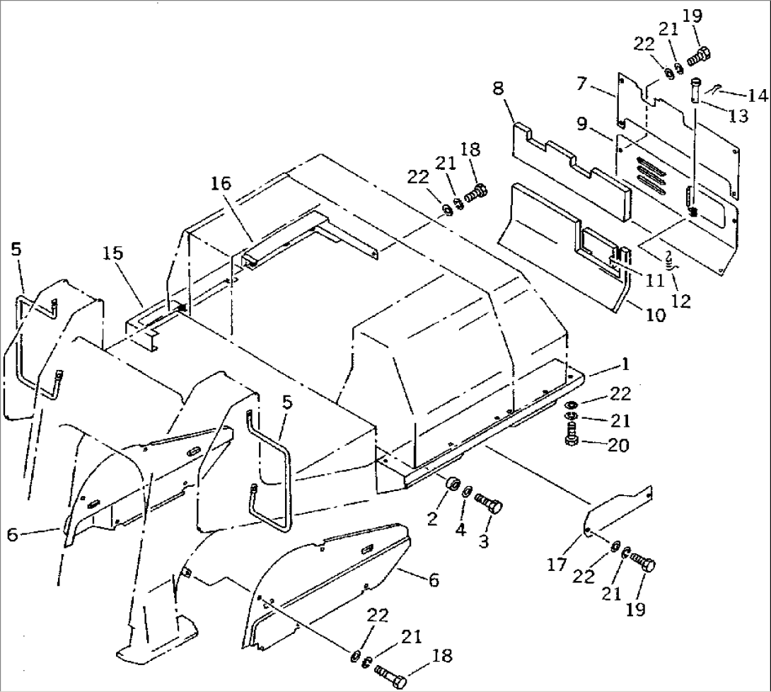 REAR COVER (FOR HYDRALUIC RIPPER) (NOISE SUPPRESSION FOR EC)