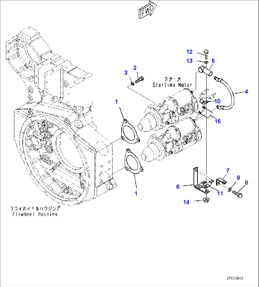 Starting Motor, Mounting (#610512-)
