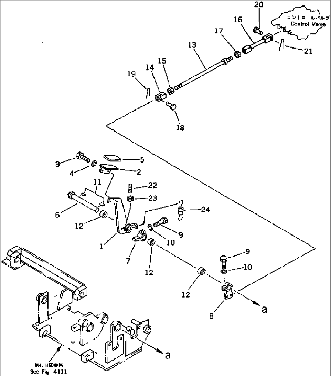 TRAVEL SPEED PEDAL AND LINKAGE (6-WAY SHIFT PATTERN SPEC.)(#13025-)