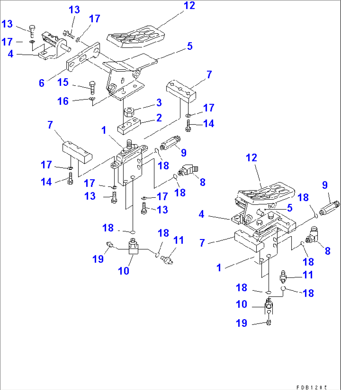 ATTACHMENT CONTROL PEDAL (2 ACTUATOR)(#30383-30499)