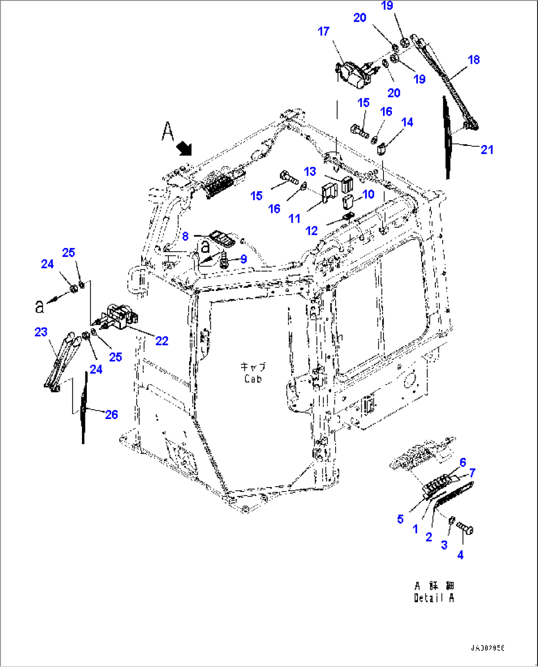 ROPS Cab, Wiper and Room Lamp (#80001-)